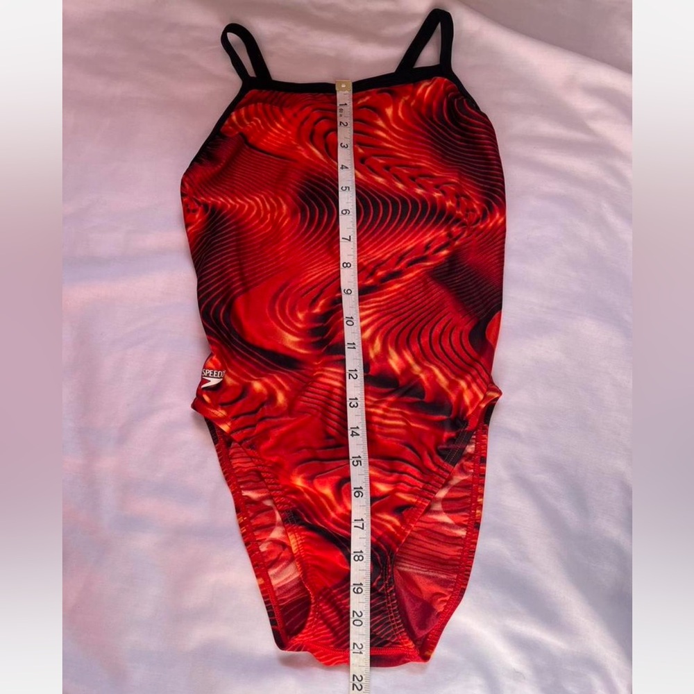 y2k red and black racerback one piece swimsuit by Speedo - Picture 2 of 4
